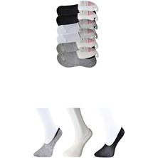 Moda Şahsenem Siyah Gri ve Beyaz Kadın Babet Çorap 6 Çift
