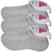 Moda Şahsenem Gri Kadın Görünmez Çorap 3 Çift