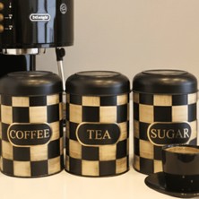 Sarkap Home Kubbe Kapaklı 3'lü Dekoratif Metal Saklama Kutusu Seti - Dama