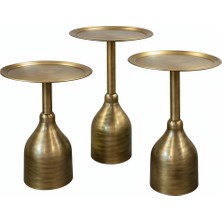 Valda Home 3lü Ross Gold Eskitme Zigon sehpa