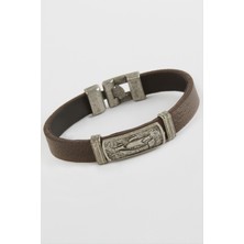 Nacario Dikdörtgen Kaliteli Suni Deri Bileklik