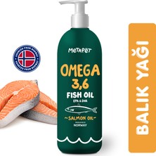 Metapet Kediler Için Balık Yağı, Premium Norveç Somonu Yağı, Omega 3 ve 6, Yüksek Epa-Dha