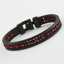 Nacario Çarpı Kaliteli Suni Deri Bileklik