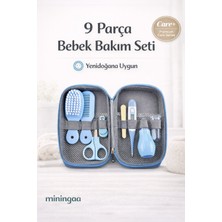 Mininga Yeni Doğan Bebek Bakım Seti 9 Parça – Dijital Ateş  Ölçerli, Çantalı, Güvenli  Seyahat Dostu (Mavi)