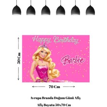 Barbie Bebek Temalı Doğum Günü Afişi 50x70 Cm