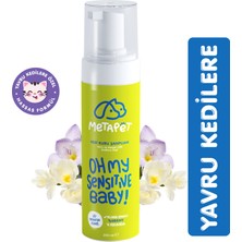 Metapet Yavru ve Hassas Ciltli Kediler Için Kuru Şampuan, Doğal Tüy Bakım Ürünü, Durulanmayan Susuz Köpük Yıkama