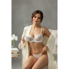 Arona Lingerie Kalpli Brode Dantelli Desteksiz Sütyen Takımı - B Kap - A-133