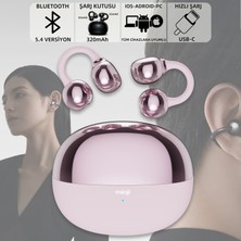Mioji Air Buds 2 Kablosuz 5.4 IOS Android Windows PC ve Tüm Telefonlar ile Uyumlu Bluetooth Kulaklık - Pembe
