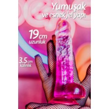 Femstar Ultra Yumuşak 19 cm Gerçekçi Penis Pembe Transparan Çift Renkli Realistik Jel Anal Vajinal Dildo