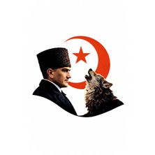 Sticker Usta Atatürk Mustafa Kemal Atatürk Börü Ay Yıldız Türk Bayrağı Sticker 03015