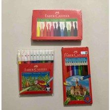 Faber-Castell Hayal Gücü 3’lü Sanat Seti — Kuru Boya + Pastel Boya + Keçeli Kalem