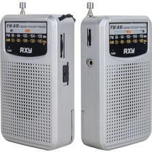 Skygo Bariton Cep Tipi Mini Analog Radyo Gri