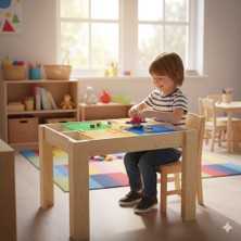 Masal Oyuncak Ahşap Bultak Aktivite Yaz sil Masası Classic