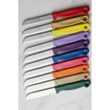 Perotti x Solingen Germany 10'lu Gökkuşağı Renkli Tırtıklı Meyve ve Sebze Bıçak Seti