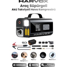 Harvox Jump Starter Akü Takviye Cihazı 10 In 1 Powerbank, Hava Kompresörü, LCD EKRAN,12.000MAH