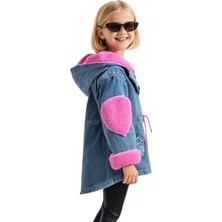 Reiz Peluş Astarlı Kalp Detaylı Kız Çocuk Mont