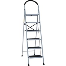 Asil Süper Lüks 6 Basamaklı Katlanır Merdiven | Kaymaz Geniş Basamaklı Ev & Mutfak Tipi | Emniyetli