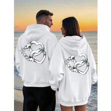 Nevermind Sevgili Çift Kombin Kapüşonlu Sweatshirt – Forever&together Baskılı Çift Hoodie Unisex 2'li Set