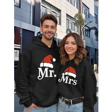 Nevermind Mr Mrs Çift Hoodie– Noel Şapkalı Sevgili Kombin Kapüşonlu Sweatshirt Unisex Oversize