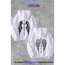 Nevermind Sevgili Angel & Guardian Çift Kombini Baskılı Kapüşonlu Sweatshirt 2li Set Takım