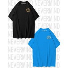 Nevermind Hanımcı/beyci Spor Baskılı Ikili Oversize Sevgili Tshirt Eş Kombini