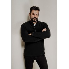 Anti-Pilling Tüylenme Yapmayan Standart Fit Dik Yaka Polar Sweatshirt