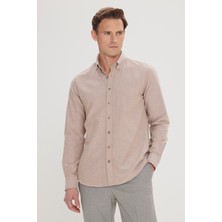 Altınyıldız Classics Slim Fit Dar Kesim Düğmeli Yaka Pamuklu Oxford Gömlek