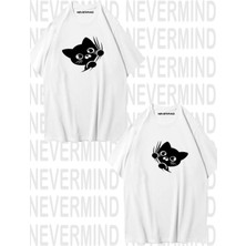 Nevermind Sevimli Cat Temalı Unisex Çift Tişörtü