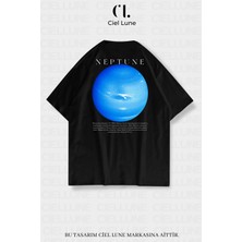 Nevermind Unisex Kadın Erkek Neptün Baskılı Özel Tasarım Oversize T-Shirt