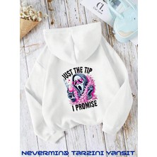 Nevermind Unisex Just The Ön Arka Baskılı Oversize  Kapşonlu Sweatshirt 3 Iplik