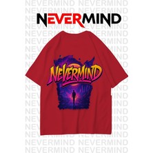 Nevermind Neon Unisex Tişört Retro Vaporwave Tasarım %100 Pamuk