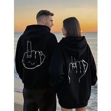 Nevermind Oversize Hoodie Grafik El Çizimi Baskılı – Unisex Kapüşonlu Sweatshirt Streetwear 2'li Set