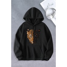 Nevermind Unisex Kadın Erkek Leopar Oversize Sweatshirt