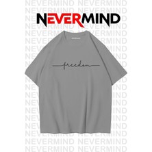 Nevermind Erkek Oversize “freedom” Baskılı Erkek Tişört – Yazlık Rahat Pamuklu Tshirt