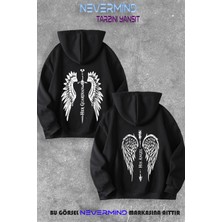 Nevermind Sevgili Angel & Guardian Çift Kombini Baskılı Kapüşonlu Sweatshirt 2li Set Takım