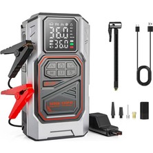 Harvox Akü Takviye Cihazı | 4'ü 1 Arada Powerbank, Hava Kompresörü, LCD Ekran, 10.000MAH 150PSI