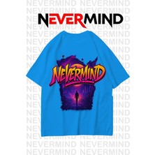 Nevermind Neon Unisex Tişört Retro Vaporwave Tasarım %100 Pamuk