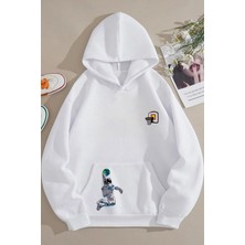 Nevermind Nevermind Unisex Astronot Basketbolcu Baskılı İpli Kapüşonlu