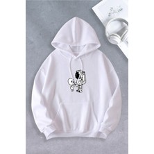 Nevermind Unisex Kadın Erkek Uzaylı Astronot Baskılı Oversize Sweatshirt 2 Iplik
