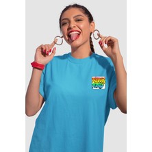 Nevermind Unisex Renkli Graffiti Baskılı Oversize Beyaz T-Shirt