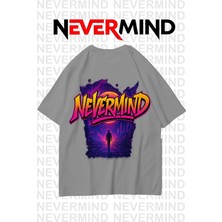 Nevermind Neon Unisex Tişört Retro Vaporwave Tasarım %100 Pamuk