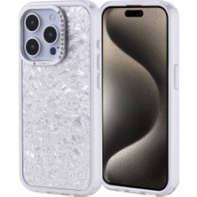 Ceponya iPhone 15 Pro Kılıf Taşlı Işıltılı Tasarım Kamera Çıkıntılı Kapi Kapak