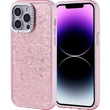 Ceponya iPhone 14 Pro Max Kılıf Taşlı Işıltılı Tasarım Kamera Çıkıntılı Kapi Kapak