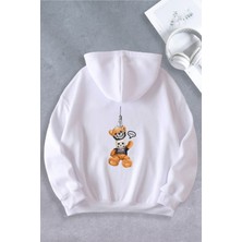 Nevermind Unisex Kadın Erkek Ayı Maskeli Oversize Sweatshirt 2 Iplik