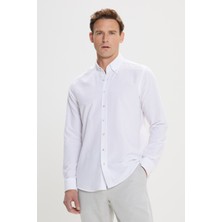 Altınyıldız Classics Slim Fit Dar Kesim Düğmeli Yaka Pamuklu Oxford Gömlek