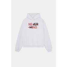 Nevermind Baskılı Kapüşonlu Sweatshirt - Unisex Oversize Hoodie