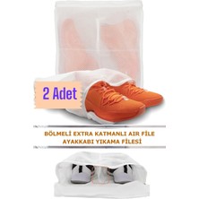 Helen's Home 2 Adet Lüks Fermuarlı Ayakkabı Yıkama Filesi Beyaz