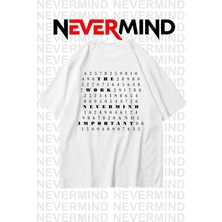 NEVERMIND Oversize Unisex Tişört Grafik Baskılı, Rahat Kalıp