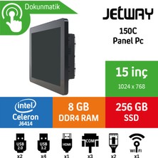 Jetway 15'' 150C-J6412-8G 256SSD IP65 Panel Pc