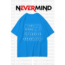 NEVERMIND Oversize Unisex Tişört Grafik Baskılı, Rahat Kalıp